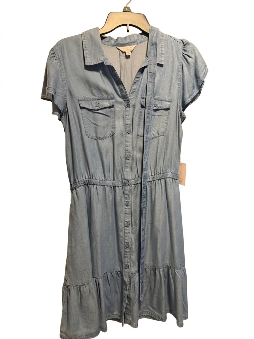 LC Lauren Conrad Light Denim Chambray Midi Dress